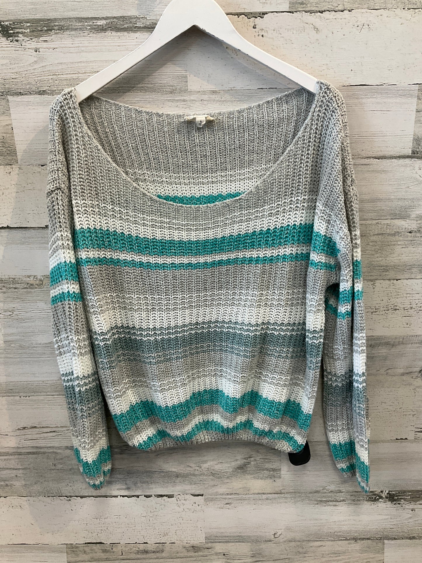 Sweater By Ee Some In Green & Grey, Size: S