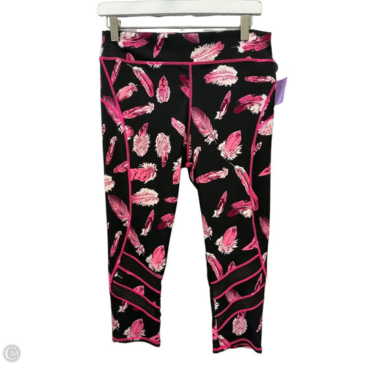Athletic Capris By Clothes Mentor In Black & Pink, Size: L