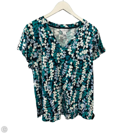 Top Short Sleeve By Liz Claiborne In Blue, Size: Xxl