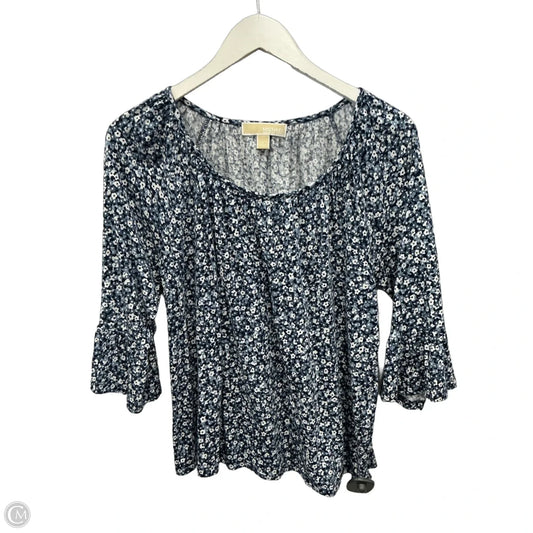 Top 3/4 Sleeve By Michael By Michael Kors In Blue, Size: L