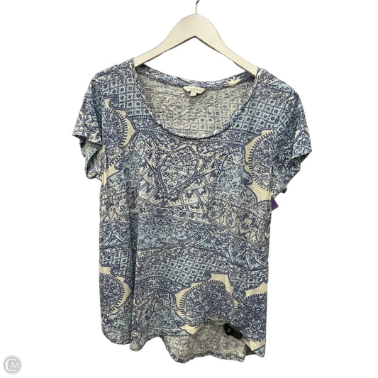Top Short Sleeve By Lucky Brand In Blue, Size: L