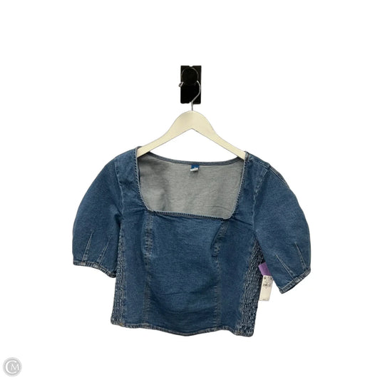 Top Short Sleeve By Old Navy In Blue Denim, Size: M