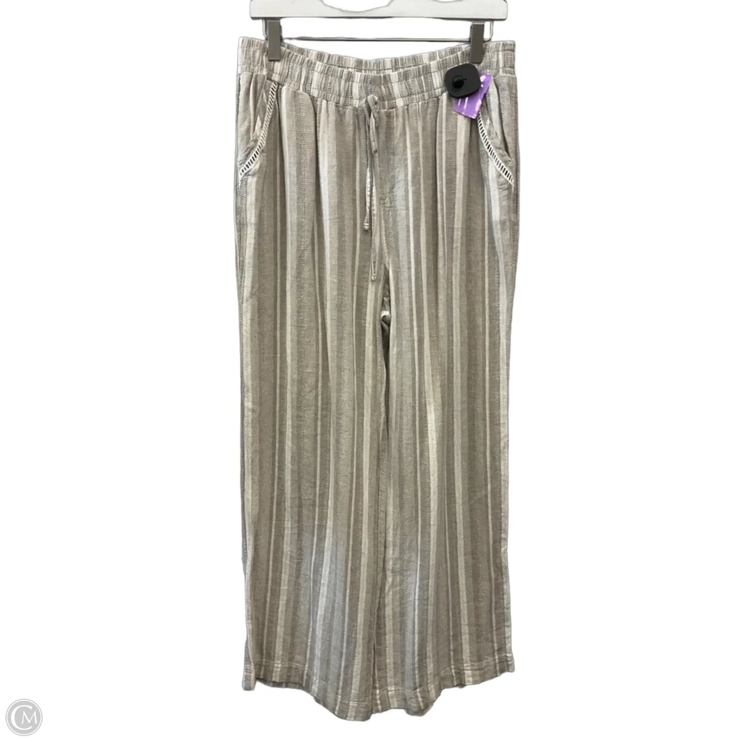 Pants Wide Leg By Briggs In Striped Pattern, Size: L