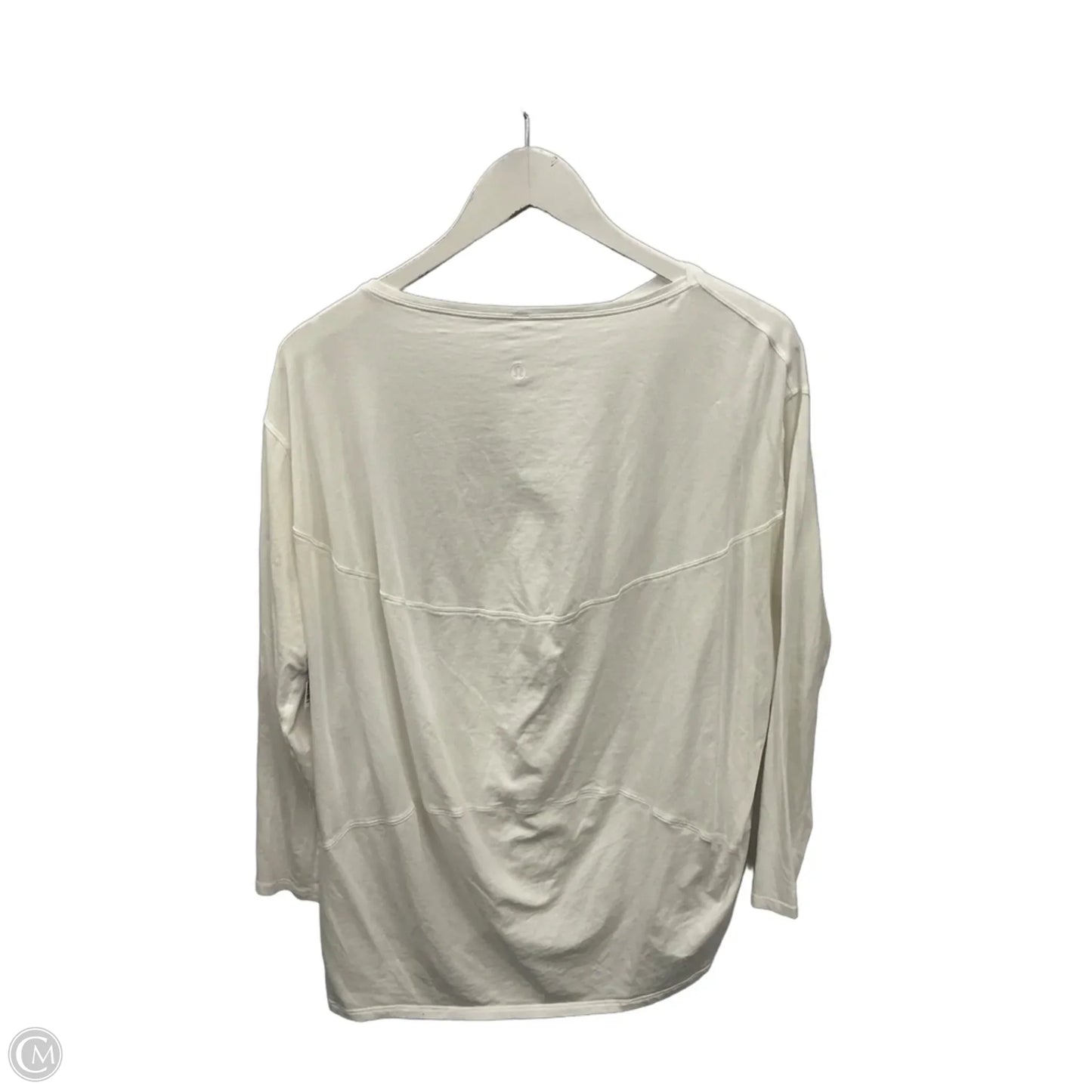 Athletic Top Long Sleeve Crewneck By Lululemon In White, Size: 10