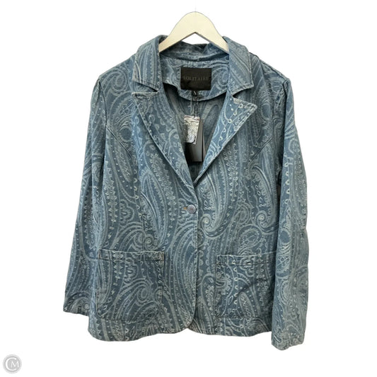 Jacket Denim By Solitaire In Blue Denim, Size: L