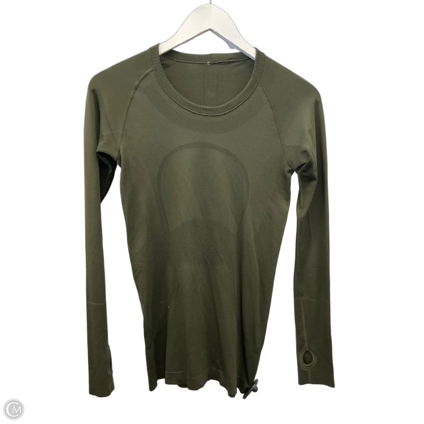 Athletic Top Long Sleeve Crewneck By Lululemon In Green, Size: M