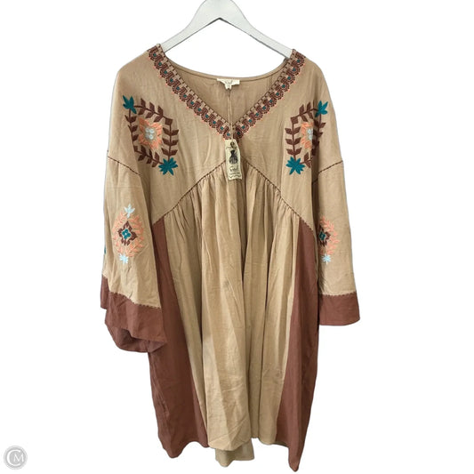 Dress Casual Midi By Easel In Brown, Size: 2x