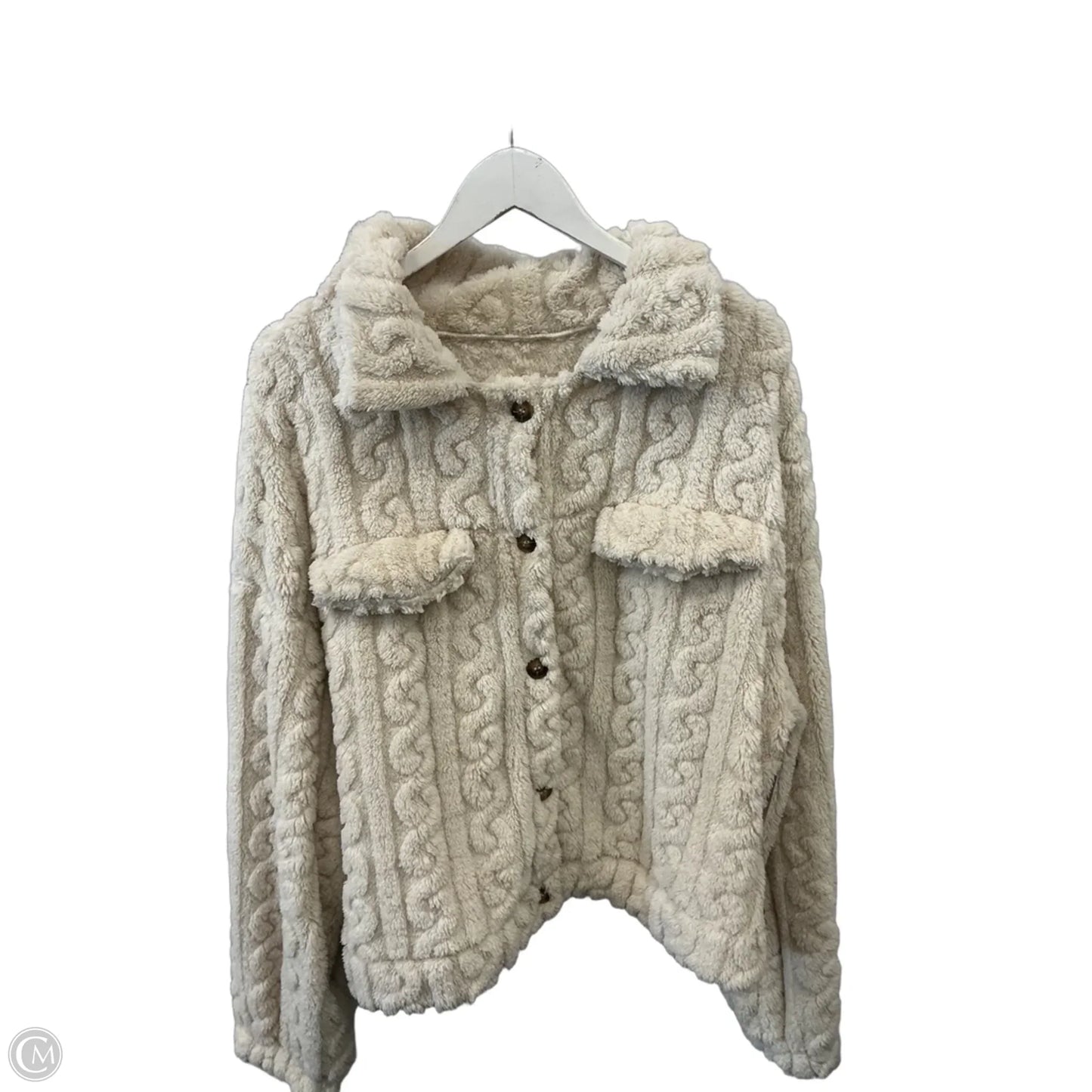 Jacket Shirt By Shein In Cream, Size: 3x