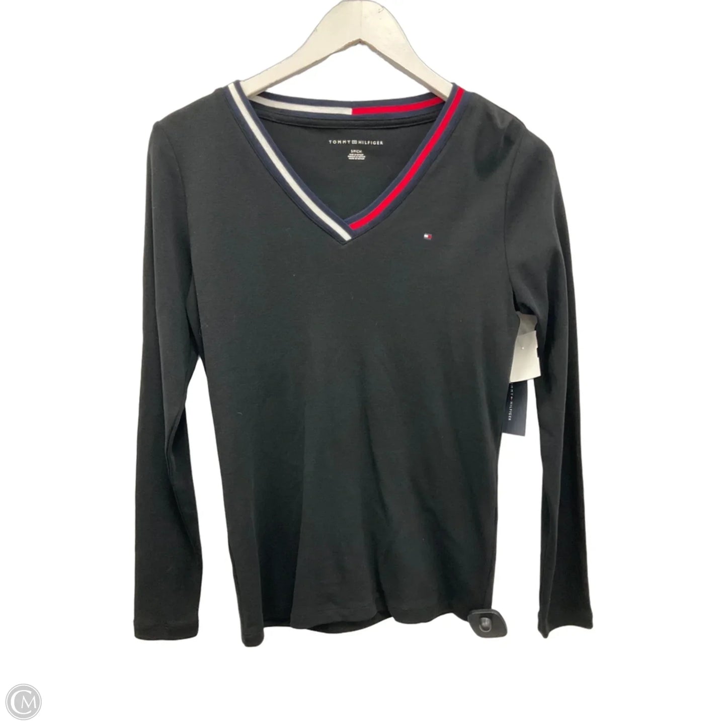 Top Long Sleeve By Tommy Hilfiger In Black, Size: S