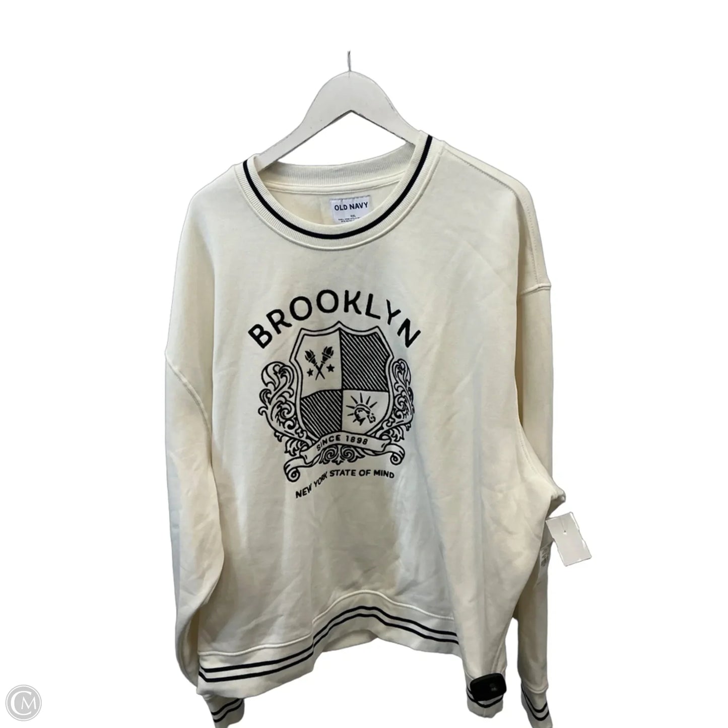 Sweatshirt Crewneck By Old Navy In White, Size: Xxl