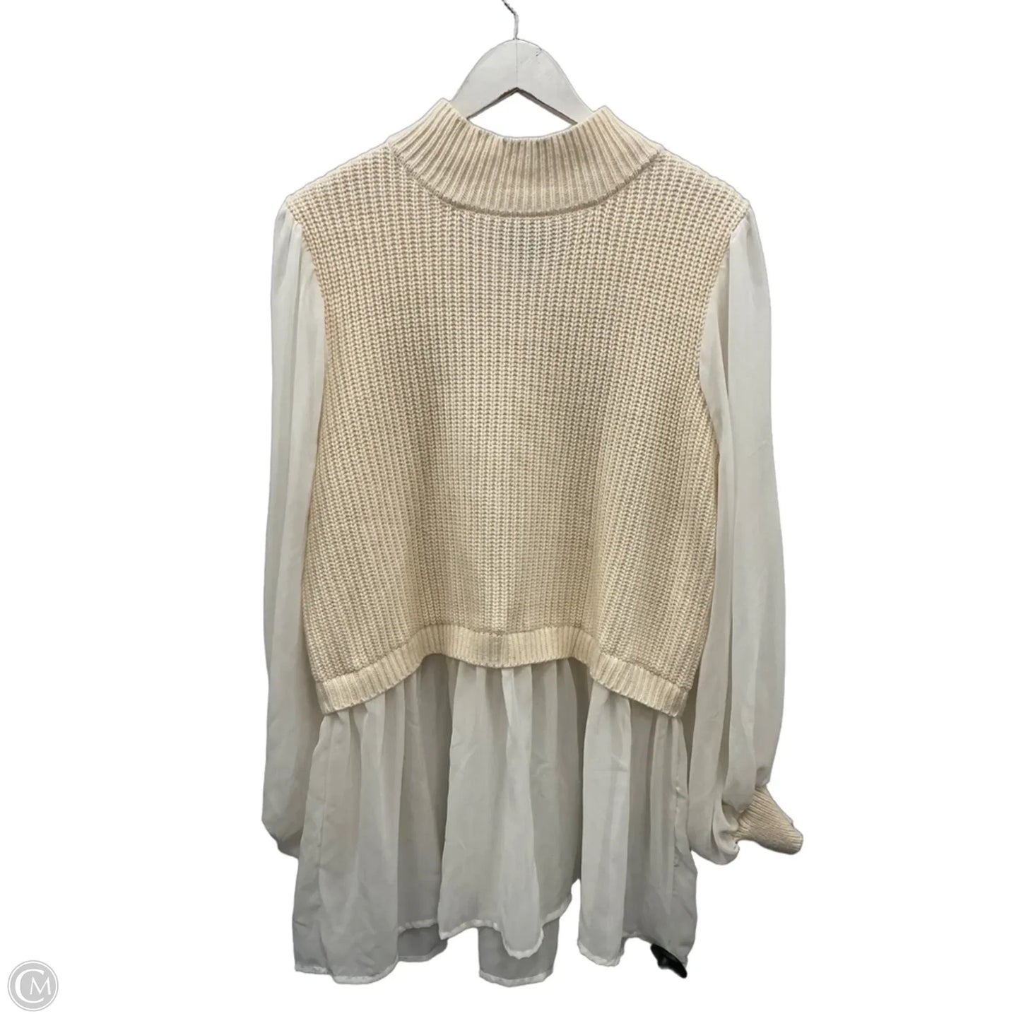 Top Long Sleeve By Eloquii In Cream, Size: 2x