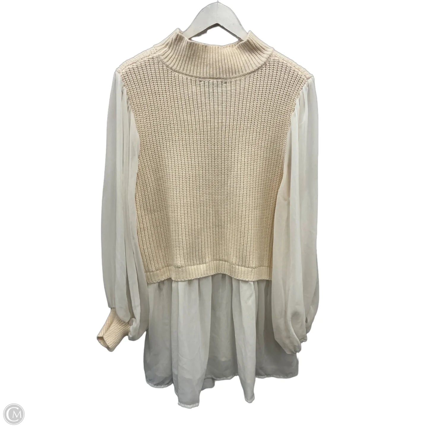 Top Long Sleeve By Eloquii In Cream, Size: 2x