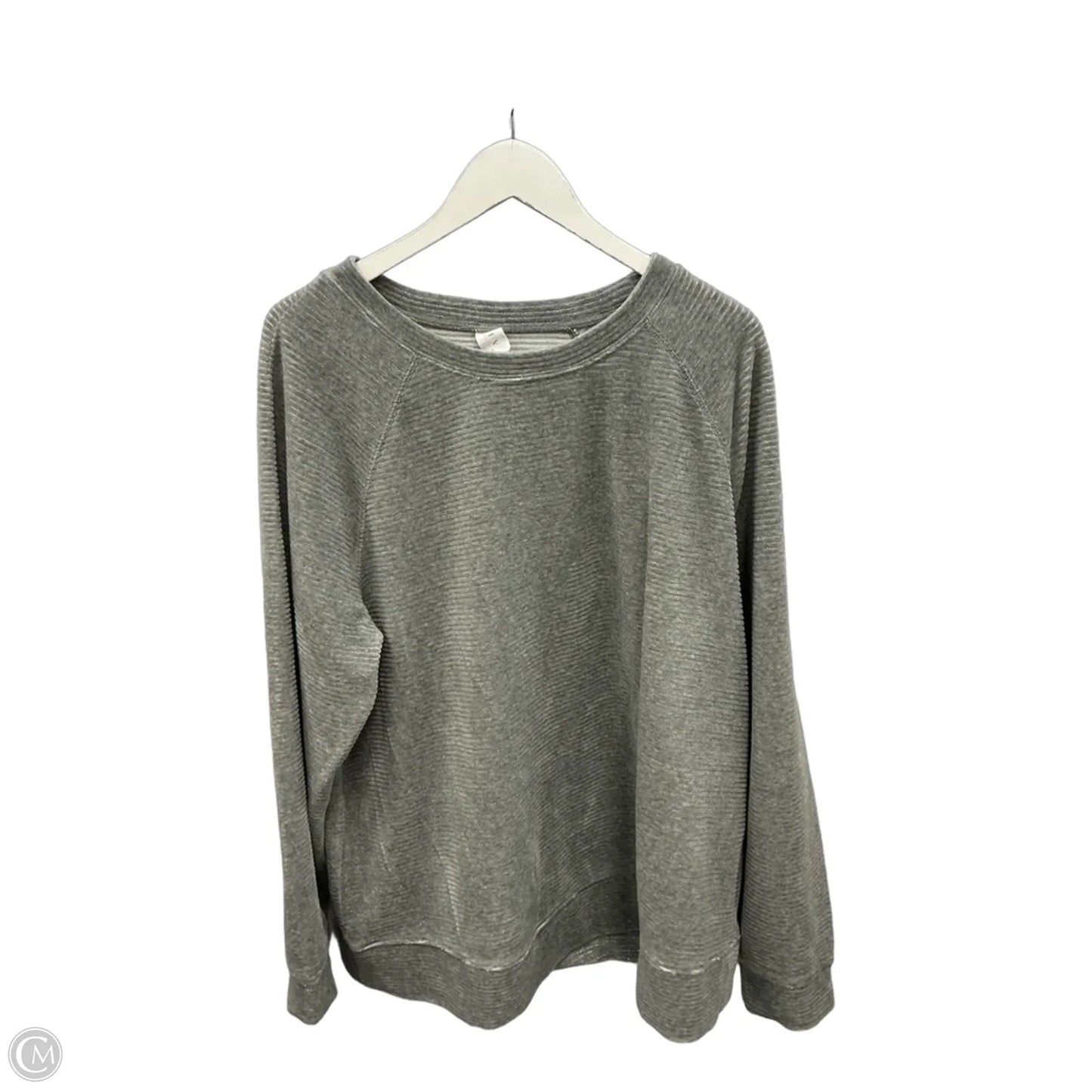 Athletic Top Long Sleeve Collar By Livi Active In Grey, Size: 2x