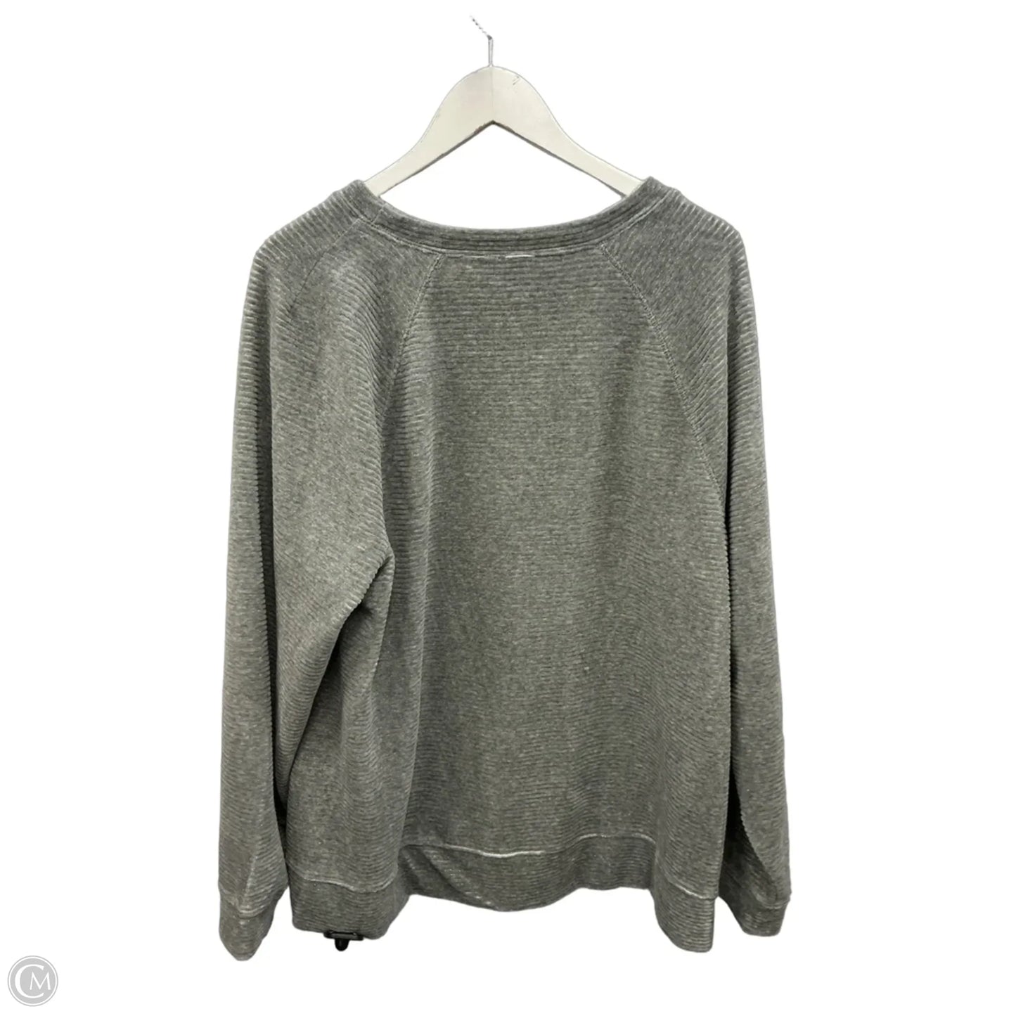Athletic Top Long Sleeve Collar By Livi Active In Grey, Size: 2x