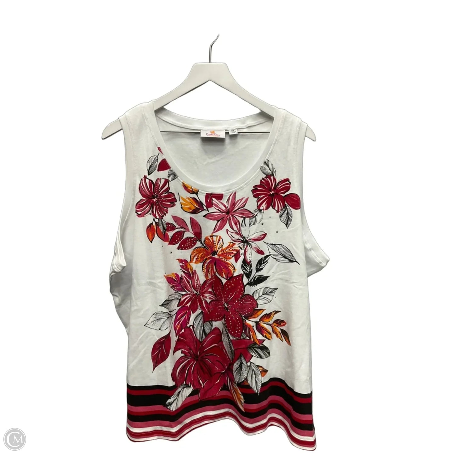 Top Sleeveless By Quaker Factory In Floral Print, Size: 3x