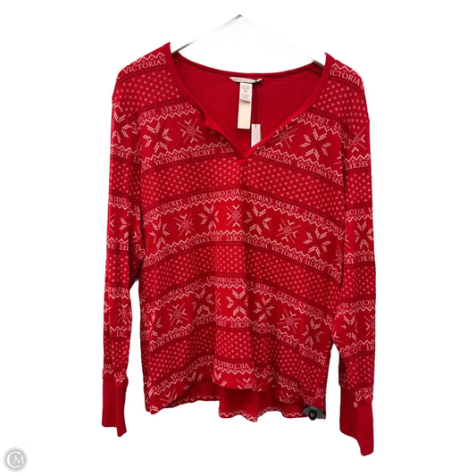 Top Long Sleeve By Victorias Secret In Red, Size: 2x