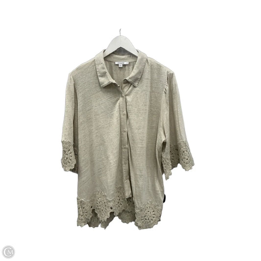 Top Short Sleeve By Chicos In Beige, Size: Xl