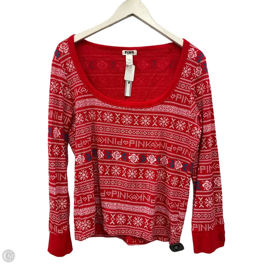 Top Long Sleeve By Pink In Red, Size: 2x
