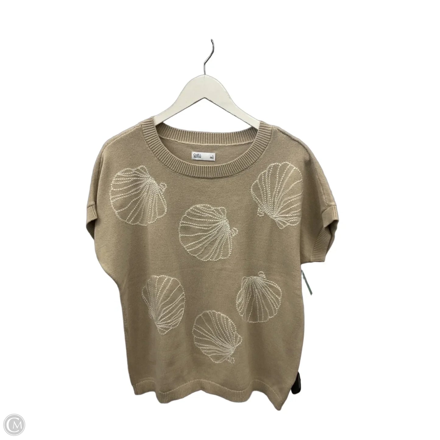 Sweater Short Sleeve By Croft And Barrow In Brown, Size: L
