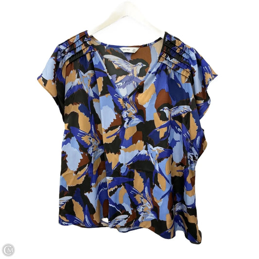 Top Short Sleeve By Nine West Apparel In Blue & Brown, Size: Xxl