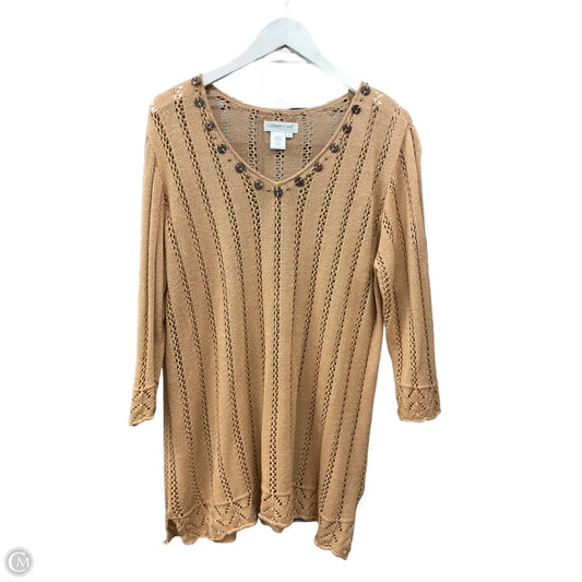 Top Long Sleeve By Coldwater Creek In Tan, Size: 1x