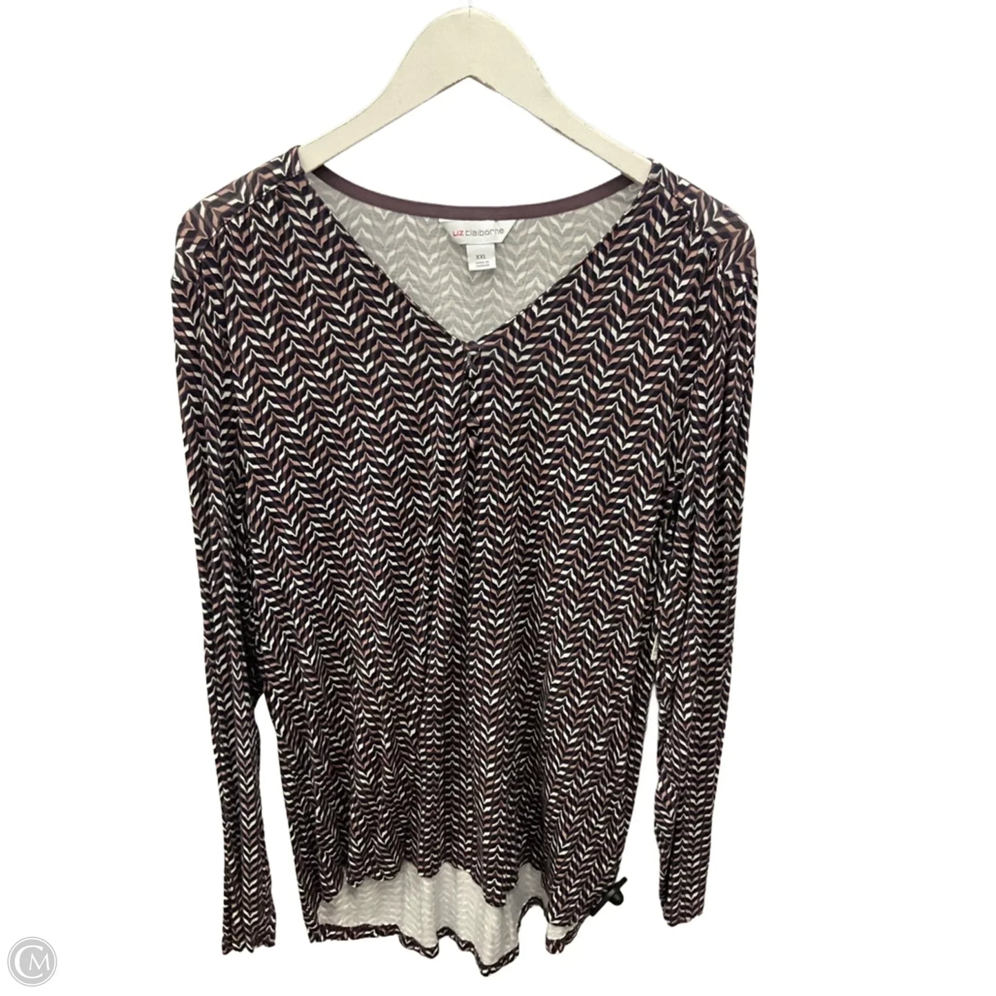 Top Long Sleeve By Liz Claiborne In Multi-colored, Size: Xxl