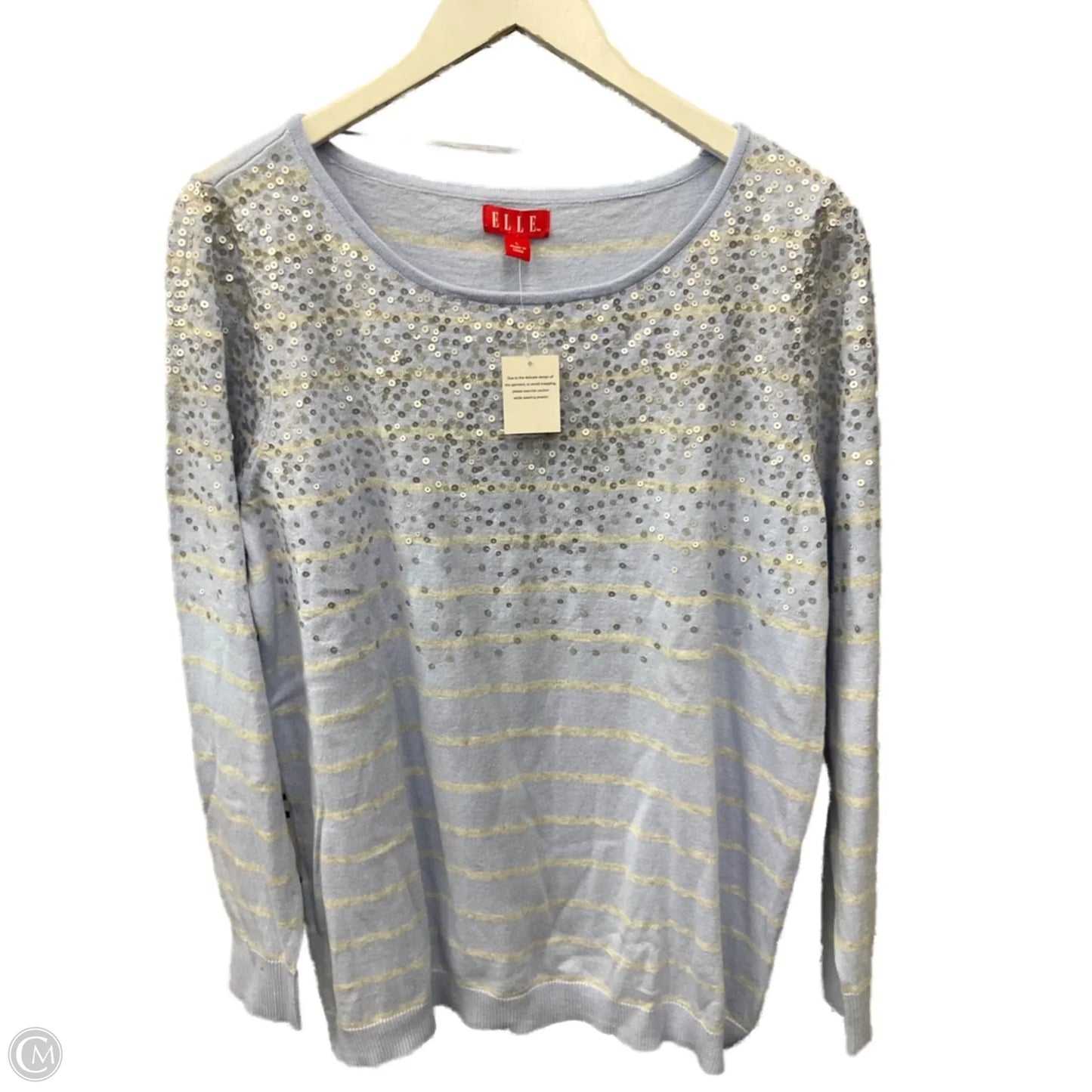 Top Long Sleeve By Elle In Blue, Size: L
