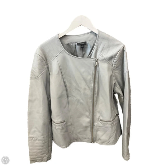 Jacket Moto By Apt 9 In Grey, Size: Xl
