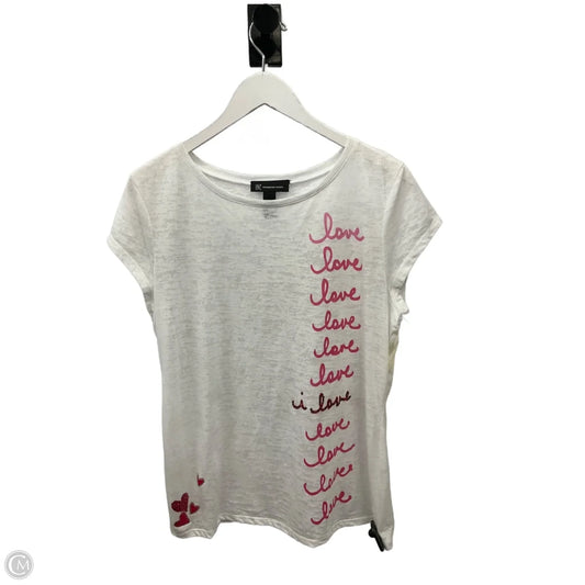 Top Short Sleeve By Inc In White, Size: Xl
