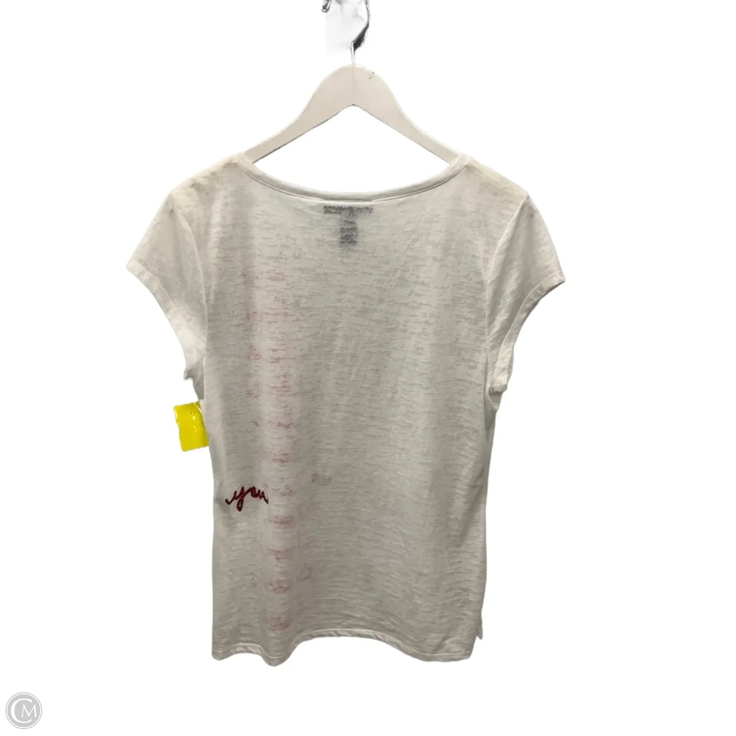 Top Short Sleeve By Inc In White, Size: Xl