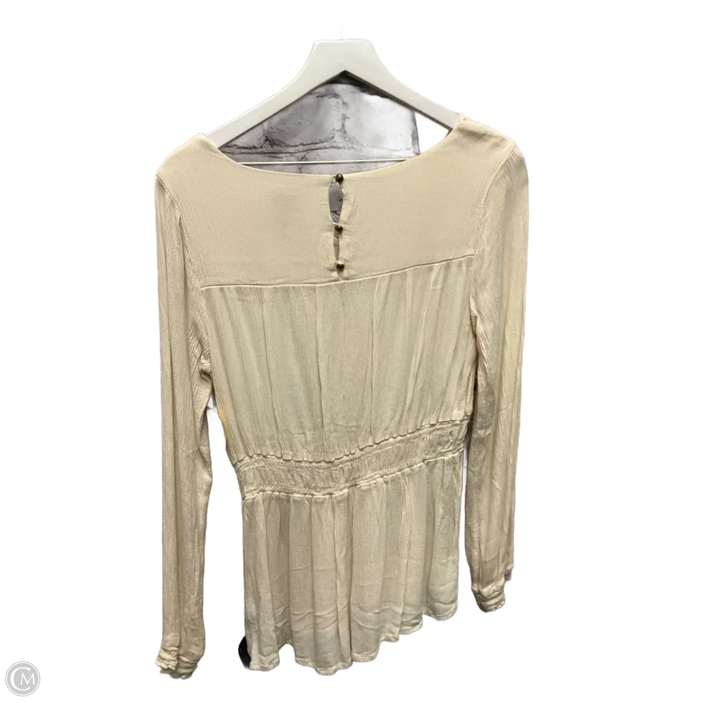 Top Long Sleeve By Knox Rose In Cream, Size: M
