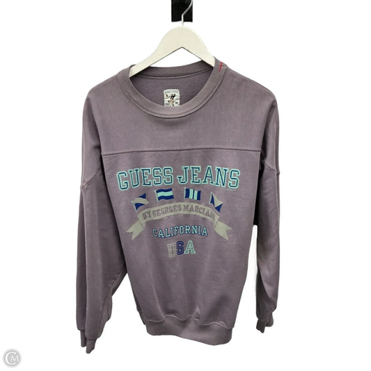 Sweatshirt Crewneck By Guess In Purple, Size: M