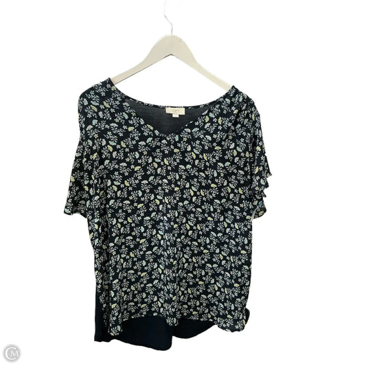 Top Short Sleeve By Loft In Blue, Size: Xl