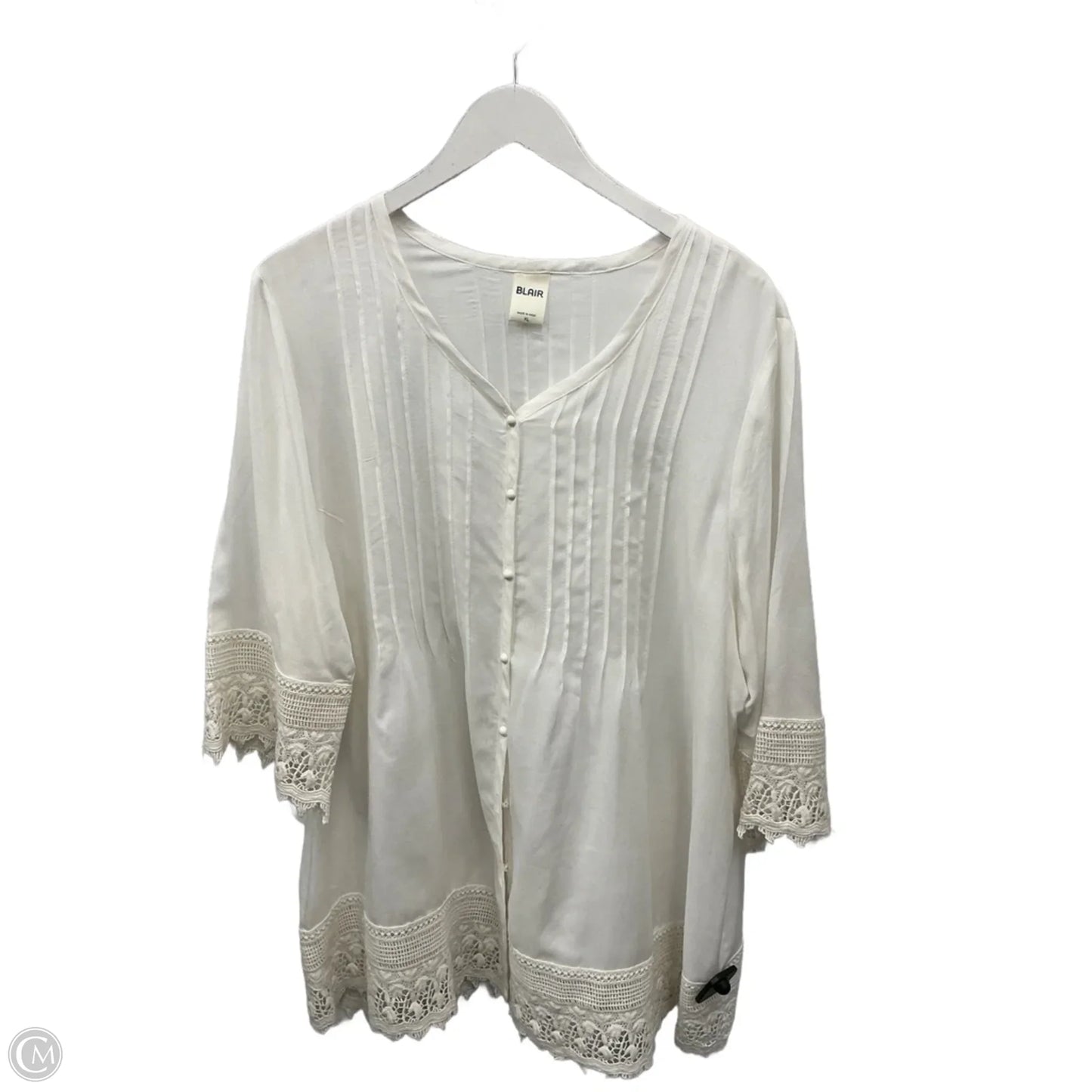 Top 3/4 Sleeve By Blair In Ivory, Size: Xl