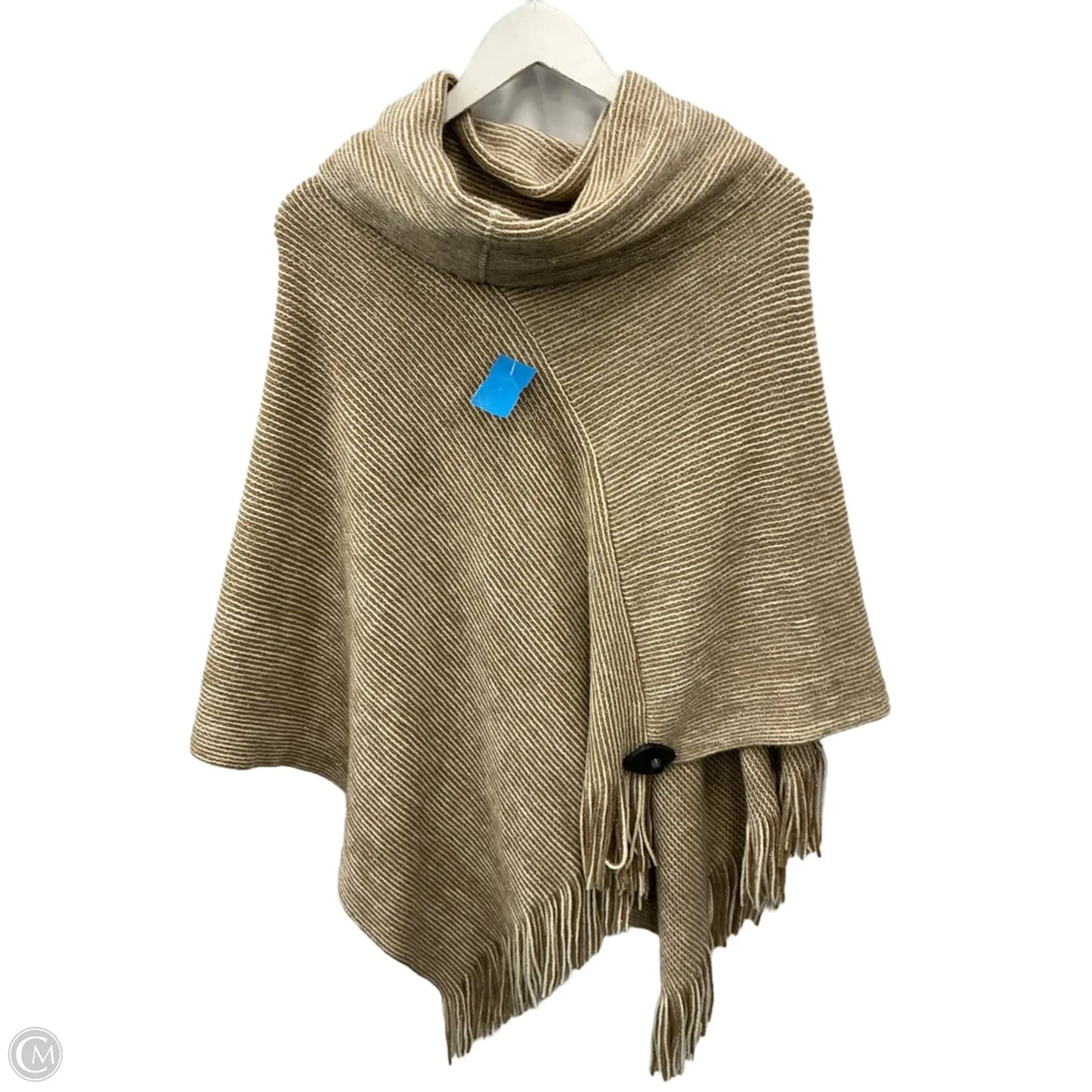 Poncho By Chicos In Cream & Tan, Size: Osfm