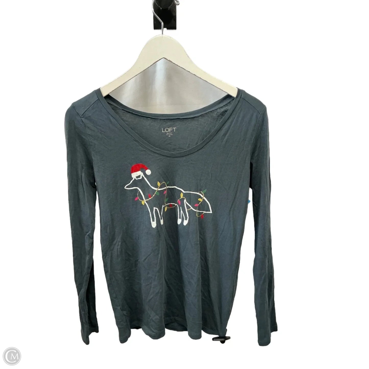 Top Long Sleeve By Loft In Grey, Size: Xs