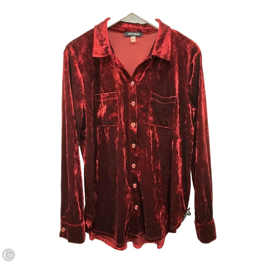 Top Long Sleeve By Cable And Gauge In Red, Size: Xl