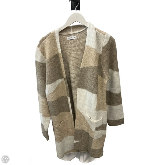 Sweater Cardigan By Nine West Apparel In Cream & Tan, Size: L