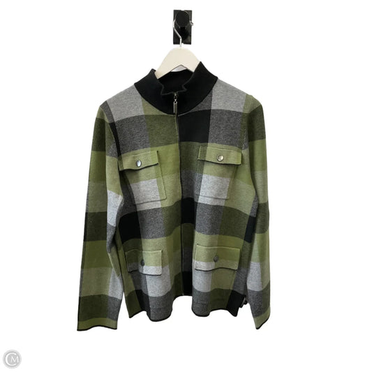 Sweater Cardigan By Cynthia Rowley In Black & Green, Size: Xl