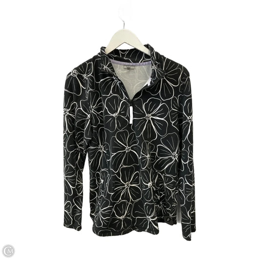 Athletic Sweatshirt Collar By Talbots In Black & White, Size: M