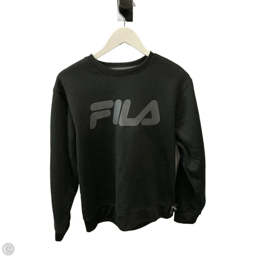Athletic Sweatshirt Crewneck By Fila In Black, Size: S