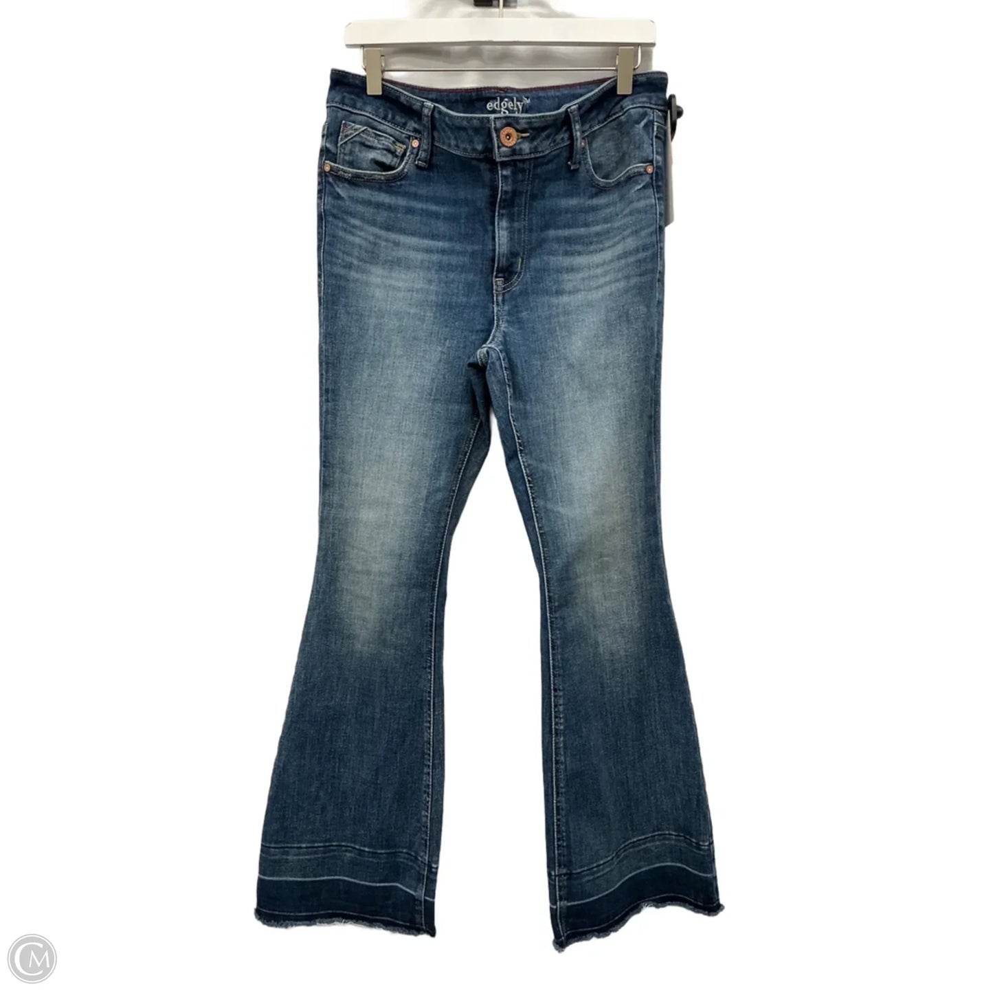 Jeans Flared By Edgely In Blue Denim, Size: 8