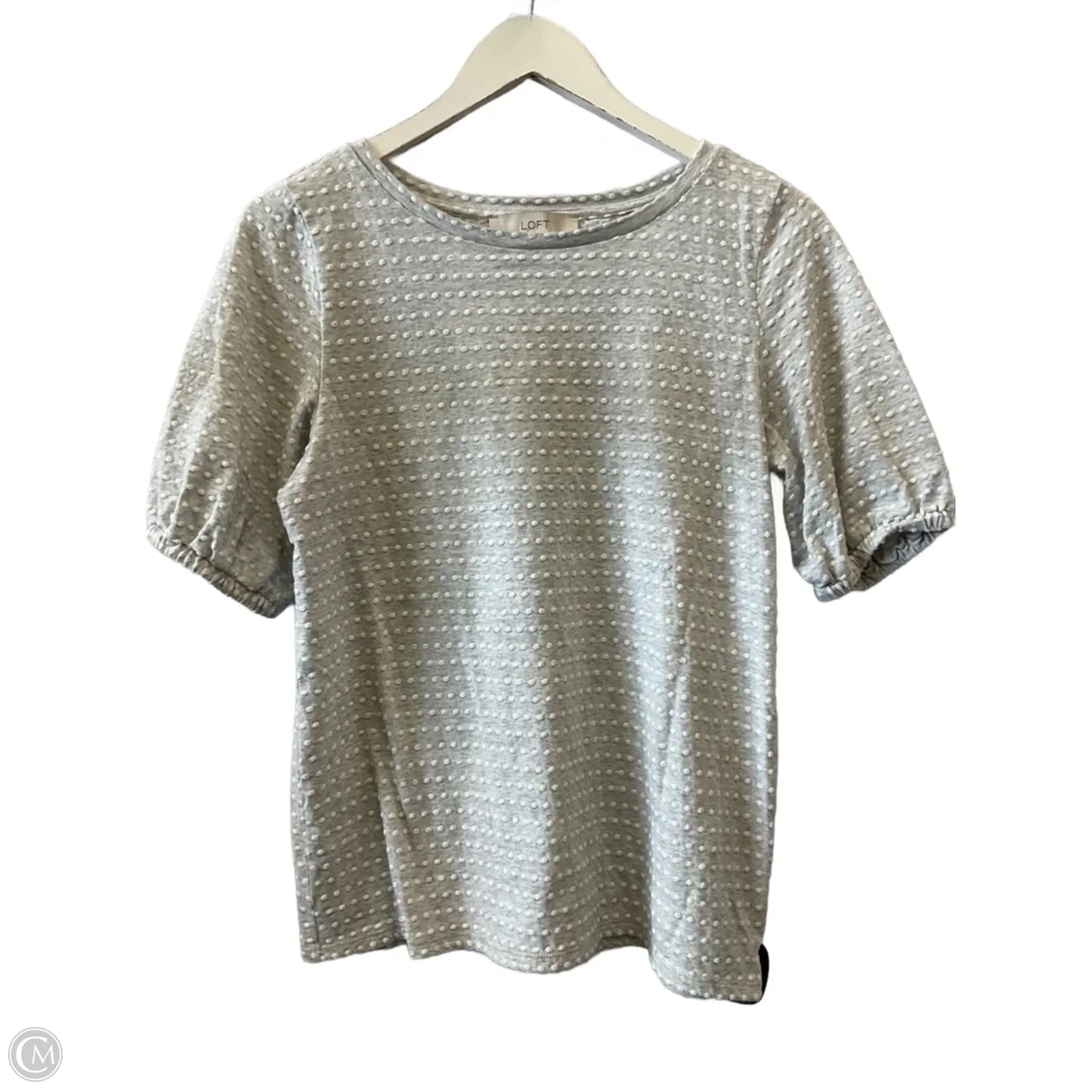 Top Short Sleeve By Loft In Grey, Size: S
