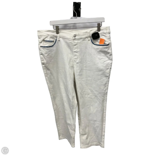 Capris By D&co. In White Denim, Size: 18