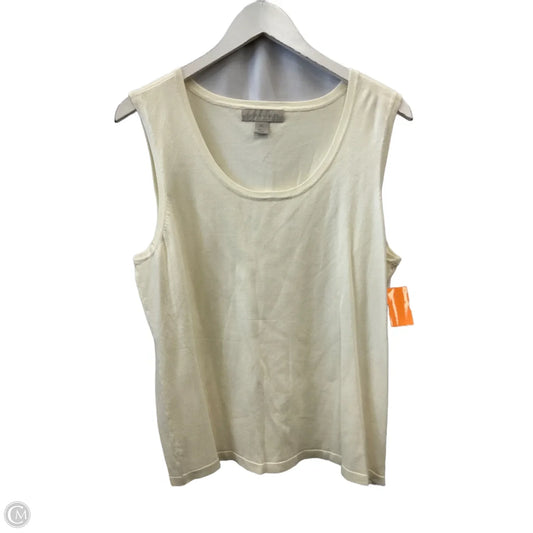 Top Sleeveless By Laura Ashley In Cream, Size: Xl