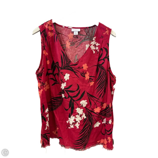 Top Sleeveless By Liz Claiborne In Red, Size: Xxl