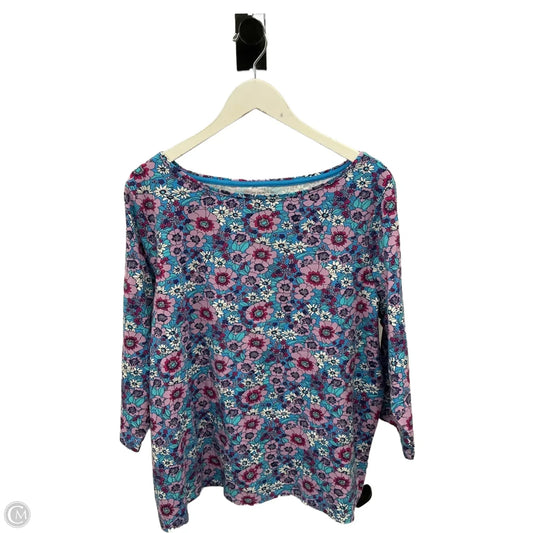 Top 3/4 Sleeve By Talbots In Floral Print, Size: 2x