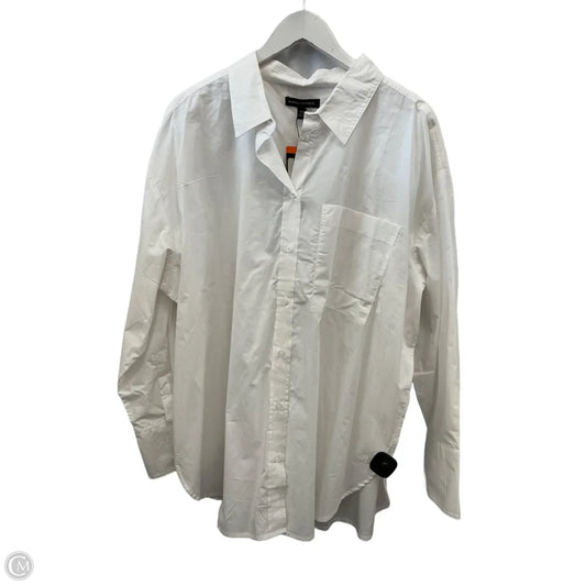 Top Long Sleeve By Banana Republic In White, Size: Xxl