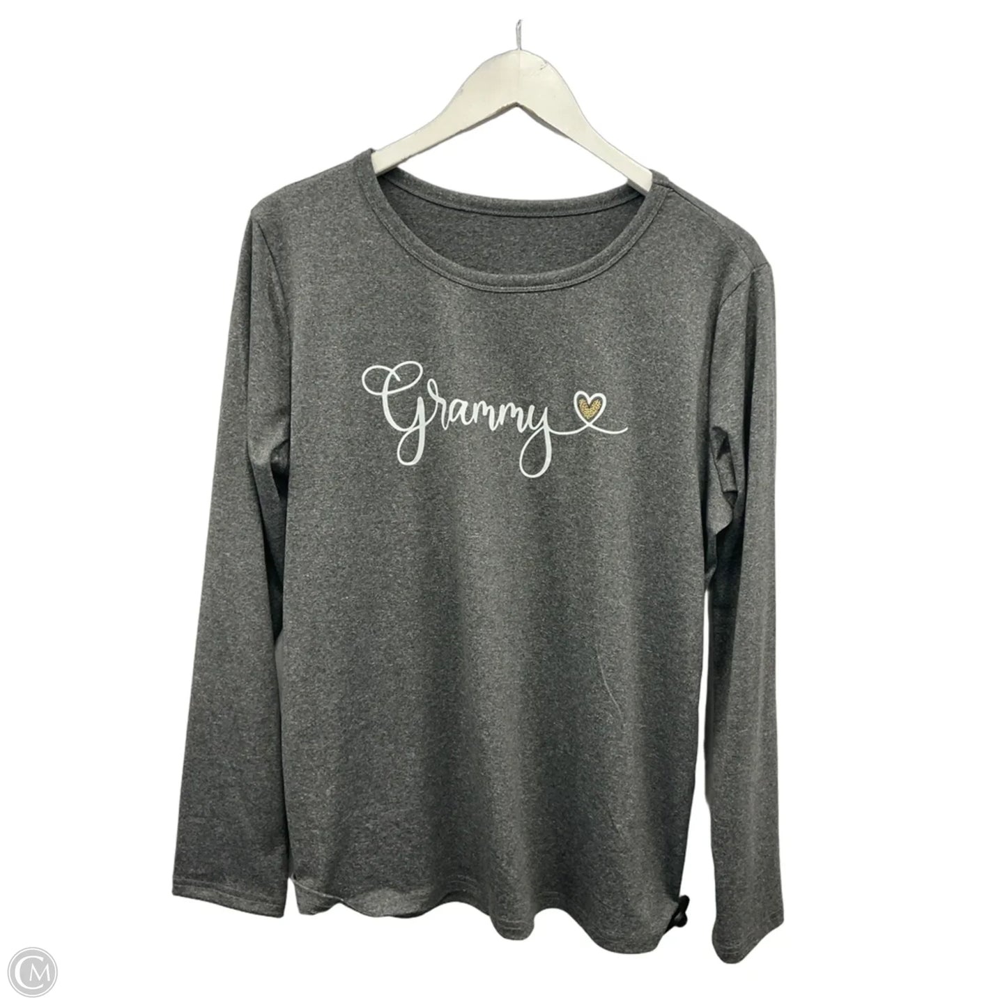 Top Long Sleeve By Cmf In Grey, Size: L