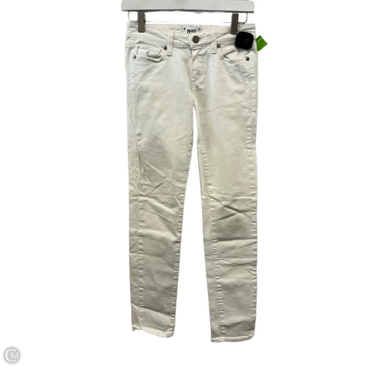 Jeans Skinny By Paige In White Denim, Size: 0